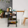 3 Tier Organizer Cart on Casters Black