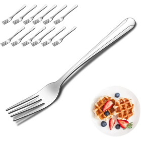 Bestdin 36 Pieces Forks Set, 8.2" Stainless Steel Dinner Forks Silverware, Pattern Design Mirror Polished Flatware Forks Dishwasher Safe