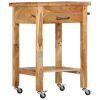 Kitchen Trolley 22.8"x22.8"x35" Solid Wood Acacia