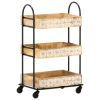 3-Tier Kitchen Trolley 18.1"x11.8"x29.9" Solid Mango Wood