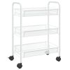 3-Tier Kitchen Trolley White 18.1"x10.2"x25.2" Iron