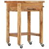 Kitchen Trolley 22.8"x22.8"x35" Solid Wood Acacia