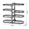 8 Tier Pots and Pans Lid Organizer Rack Holder, Adjustable Pot Organizer Rack for Under Cabinet, Pot Rack for Kitchen Organization and Storage, Black