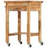 Kitchen Trolley 22.8"x22.8"x35" Solid Wood Acacia