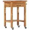 Kitchen Trolley 22.8"x22.8"x35" Solid Wood Acacia