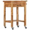 Kitchen Trolley 22.8"x22.8"x35" Solid Wood Acacia