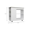 Holmeson 5-Shelf Kitchen Cart with Caster White and Dark Brown