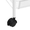 3-Tier Kitchen Trolley White 18.1"x10.2"x25.2" Iron