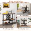 3-Tier Wine Bar Cabinet with 8 Bottles Rack and 12 Glasses Hanger