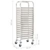 Kitchen Trolley for 16 Trays 15"x21.7"x64.2" Stainless Steel