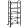 5-Tier Kitchen Trolley Black 18.1"x10.2"x41.3" Iron