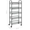 5-Tier Kitchen Trolley Black 18.1"x10.2"x41.3" Iron