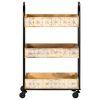 3-Tier Kitchen Trolley 18.1"x11.8"x29.9" Solid Mango Wood