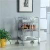 3-Tier Rolling Cart Metal Utility Cart with Wheels Storage Cart for Office Kitchen