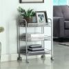 3-Tier Rolling Cart Metal Utility Cart with Wheels Storage Cart for Office Kitchen