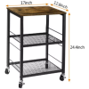 2 Tier Organizer Cart on Casters Dark Black