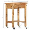 Kitchen Trolley 22.8"x22.8"x35" Solid Wood Acacia