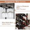 3-Tier Wine Bar Cabinet with 8 Bottles Rack and 12 Glasses Hanger