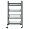 4-Tier Kitchen Trolley Gray 18.1"x10.2"x33.5" Iron