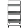 3-Tier Kitchen Trolley Gray 16.5"x13.8"x33.5" Iron and ABS