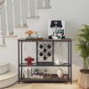 3-Tier Wine Bar Cabinet with 8 Bottles Rack and 12 Glasses Hanger