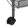 4-Tier Kitchen Trolley Gray 18.1"x10.2"x33.5" Iron